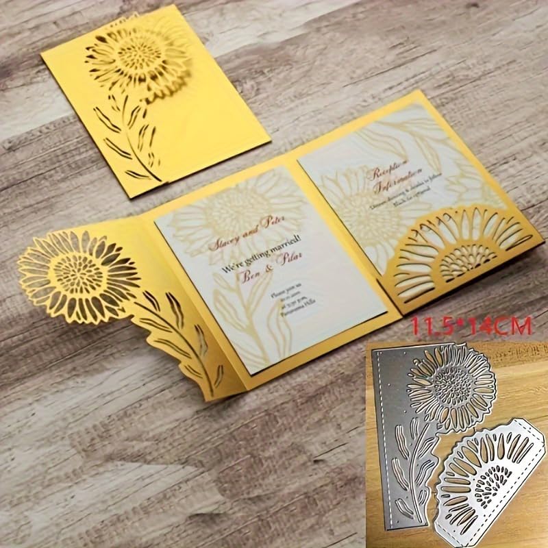 Lapoo Metal Cutting Die for Scrapbooking, 3D Backgrounds Frame New Cutting Dies DIY Album Card Making Decor Paper Craft Metal Die Cuts Party Wedding Decorations (Chrysanthemum B 5.5 x 4.5 in) - Image 1